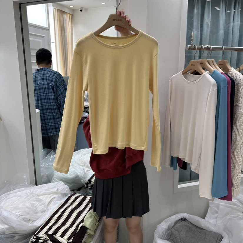 OURMOMENT東大門㊣直郵女士新款時尚25秋冬職業推薦長袖T恤OURMOMENT長袖T恤圖色2