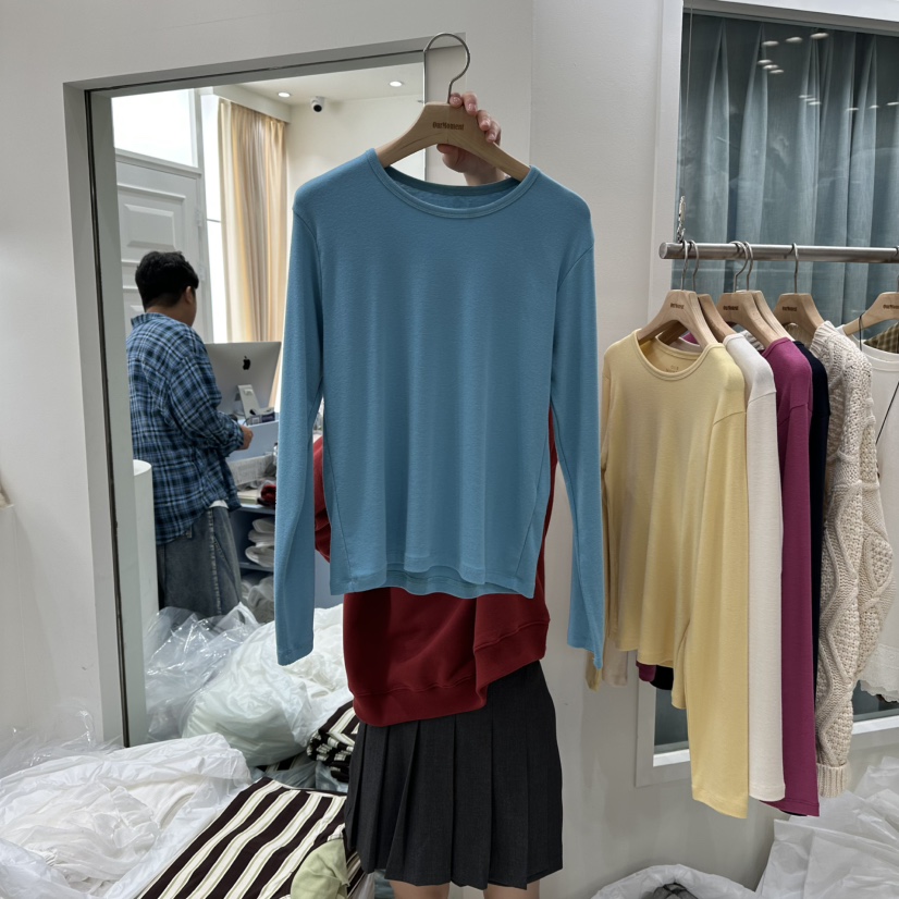 OURMOMENT東大門㊣直郵女士新款時尚25秋冬職業推薦長袖T恤OURMOMENT長袖T恤圖色3