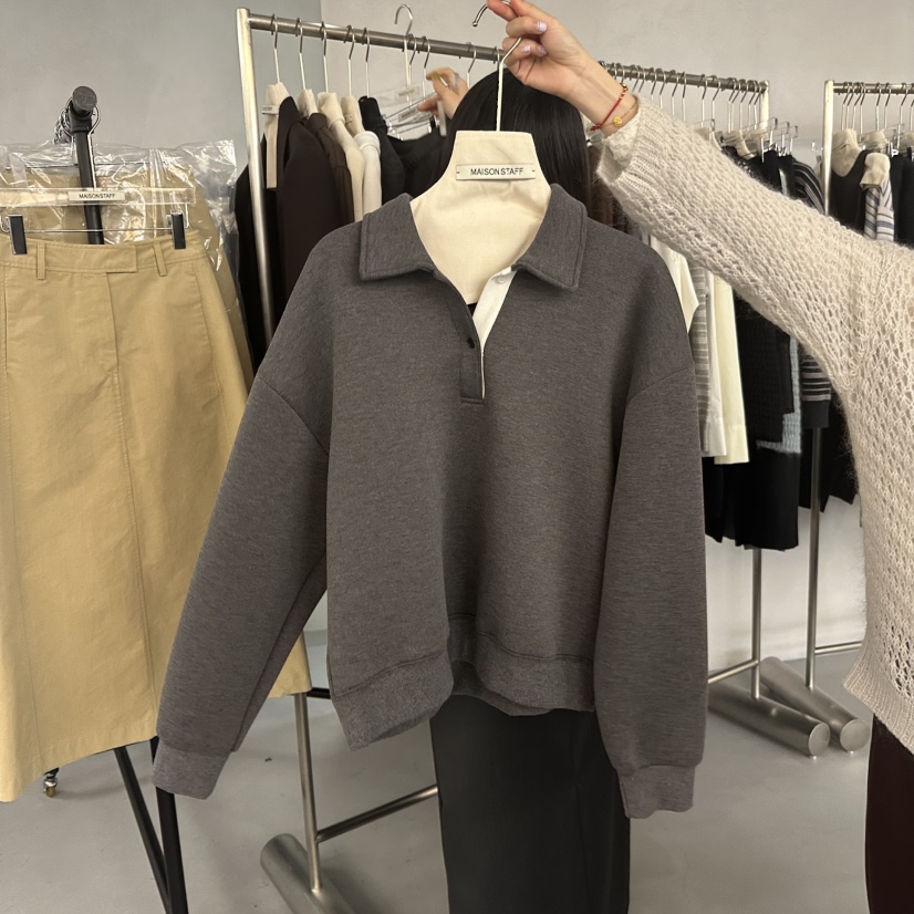 DOUBLE STANDARD/LE SMOKING/MAISONSTAFF東大門㊣代購女裝新品職業衛衣MAISONSTAFF衛衣圖色2