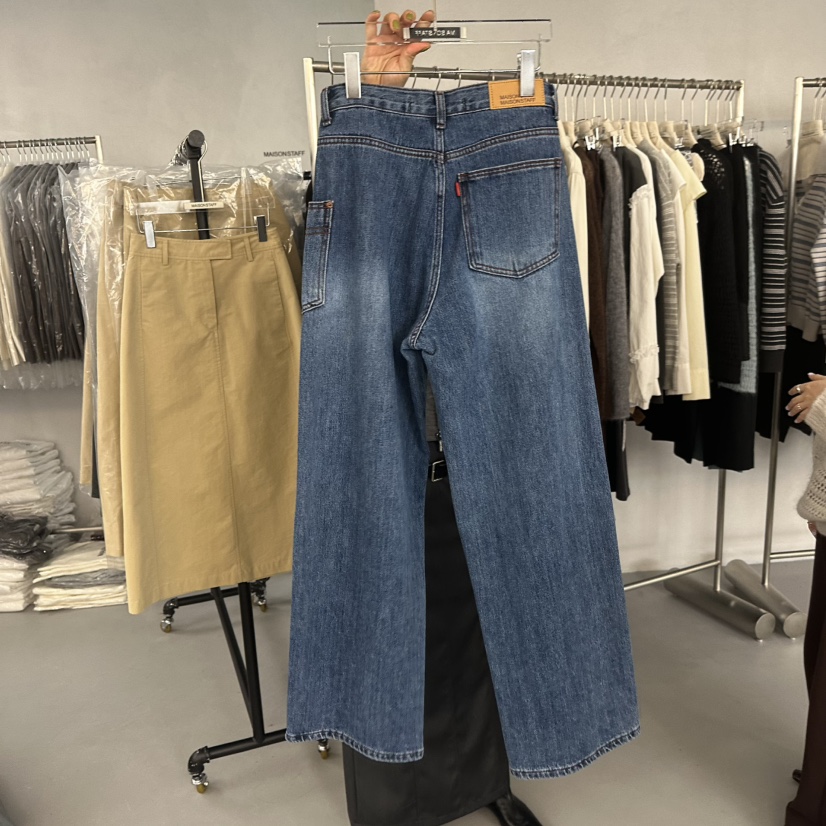 DOUBLE STANDARD/LE SMOKING/MAISONSTAFF東大門㊣實拍女裝新品職業牛仔褲MAISONSTAFF牛仔褲