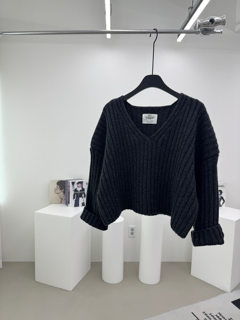 RED-A韓國代購㊣女裝新品熱賣真品25秋冬時尚職業休閑針織衫RED-A針織衫圖色3
