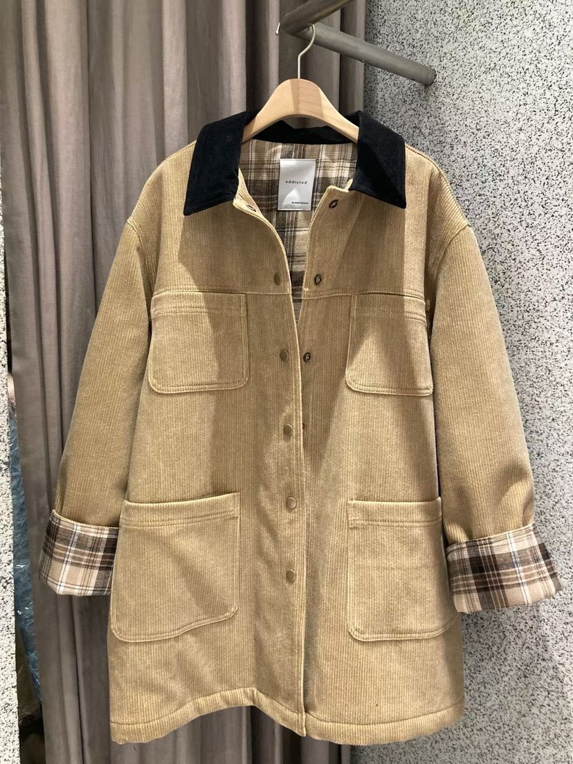 ADDICTED東大門㊣代購女裝新品推薦休閑時尚職業夾克燈芯絨ADDICTED夾克圖色2