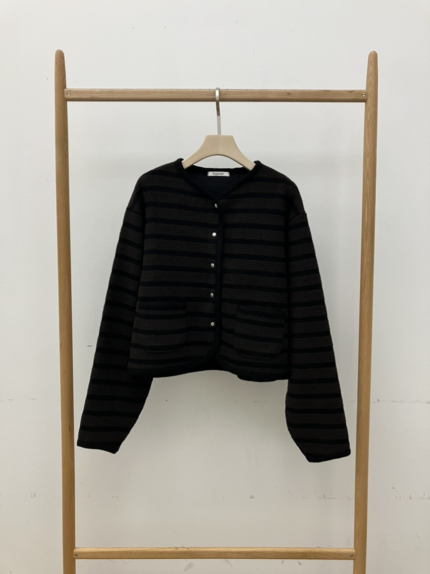 B_GARDER東大門㊣實拍女裝新品熱賣真品推薦休閑職業夾克條紋B.GARDER夾克圖色2