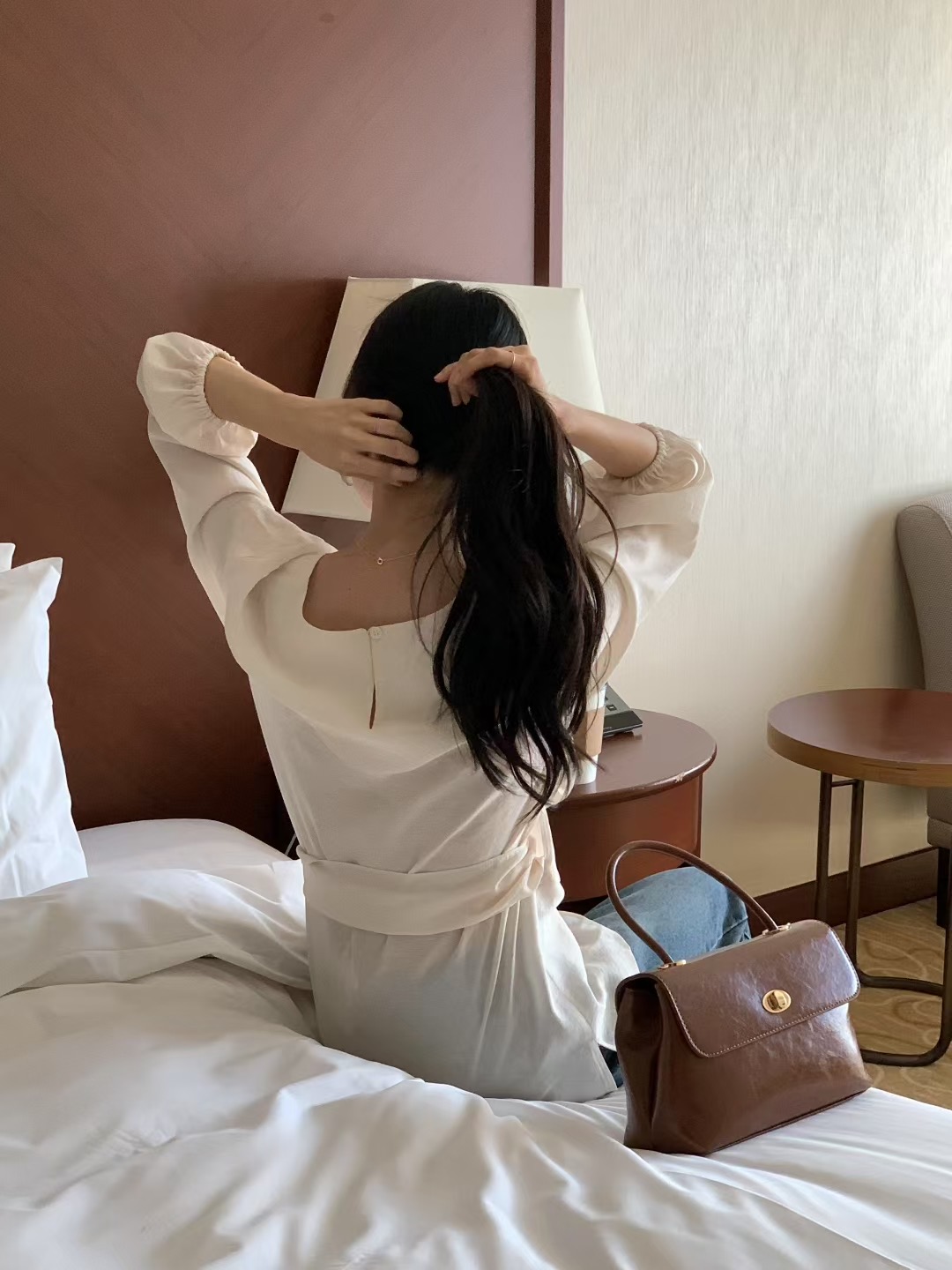 RENOUVEAU東大門㊣直郵女裝新款25秋冬人氣時尚真品襯衫蕾絲衫RENOUVEAU襯衫/蕾絲衫
