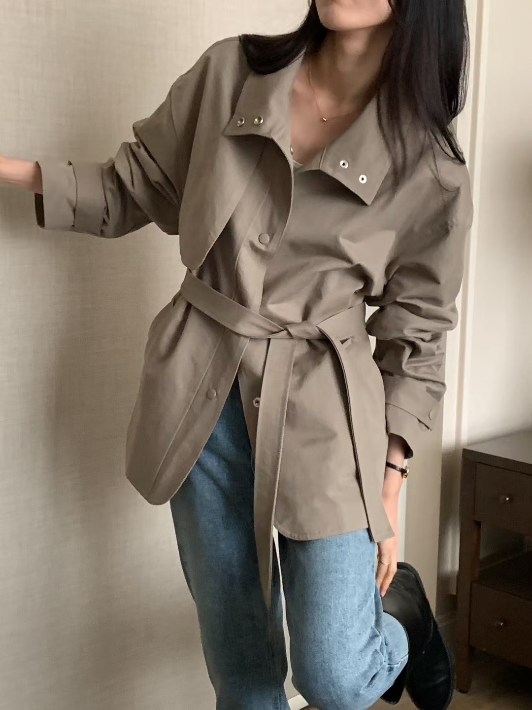 RENOUVEAU韓國直郵㊣女士新款時尚推薦人氣職業熱賣夾克含腰帶RENOUVEAU夾克