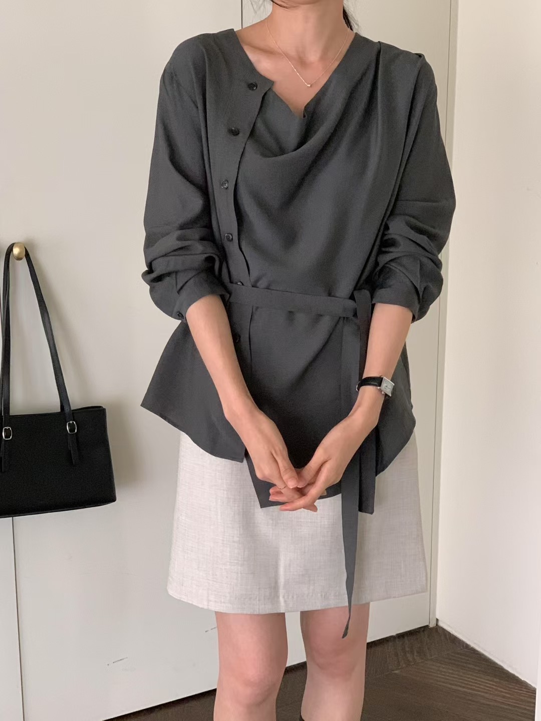 RENOUVEAU東大門㊣實拍女裝新款熱賣25秋冬時尚推薦襯衫蕾絲衫RENOUVEAU襯衫/蕾絲衫