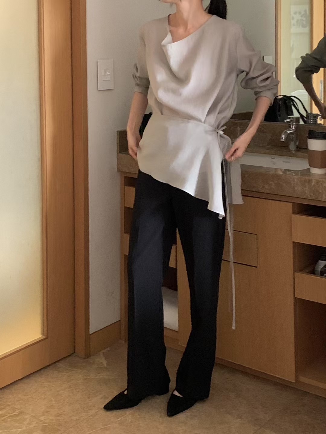 RENOUVEAU韓國代購㊣女士新款時尚熱賣休閑職業推薦襯衫蕾絲衫RENOUVEAU襯衫/蕾絲衫