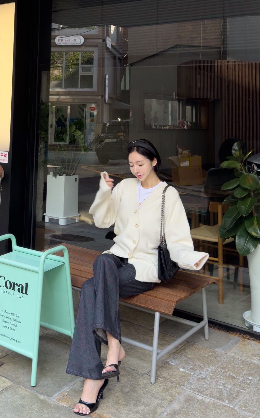 AWESOME-L東大門㊣代購女裝新款休閑職業時尚針織衫柔軟開衫AWESOME-L針織衫