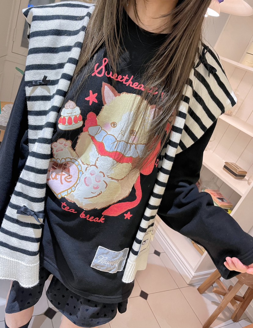BOUTIQUE-L東大門㊣代購女裝新款休閑推薦熱賣衛衣不含披肩BOUTIQUE-L衛衣