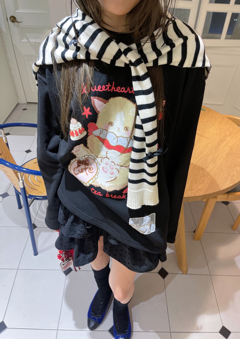 BOUTIQUE-L東大門㊣代購女裝新款休閑推薦熱賣衛衣不含披肩BOUTIQUE-L衛衣圖色1