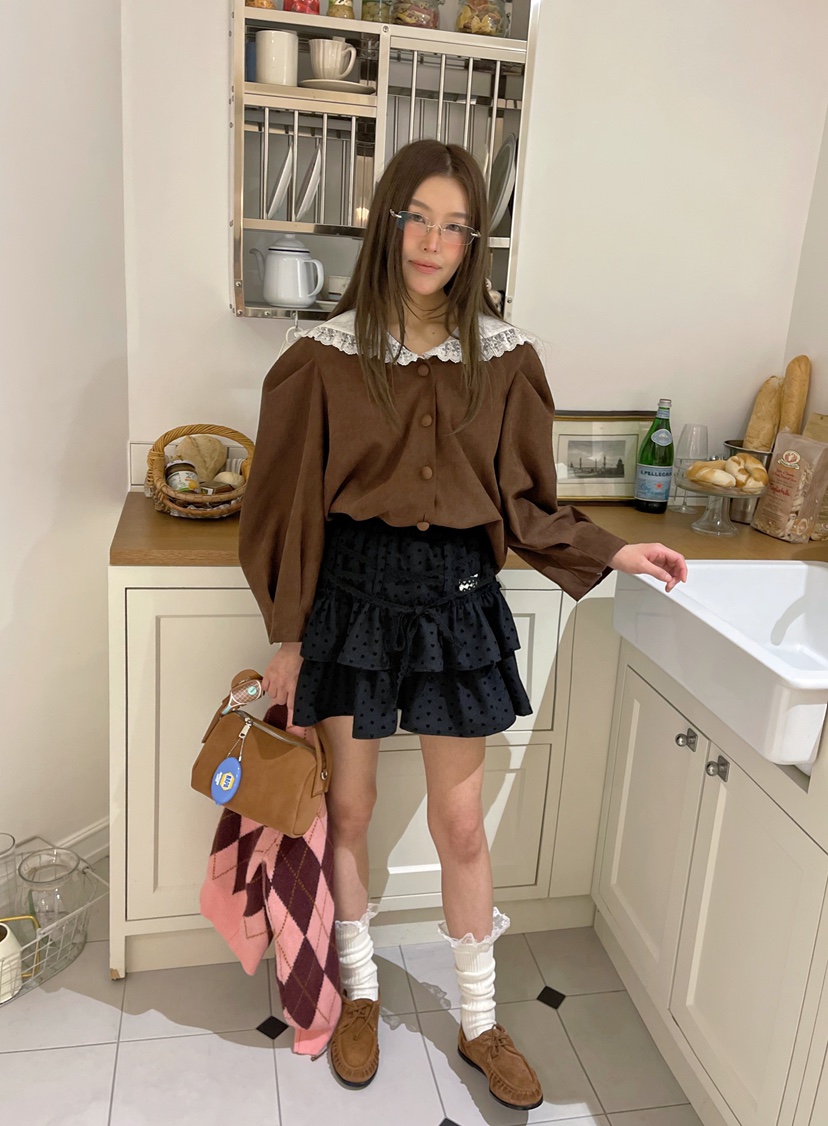 BOUTIQUE-L韓國代購㊣女裝新品熱賣休閑推薦人氣襯衫蕾絲衫BOUTIQUE-L襯衫/蕾絲衫
