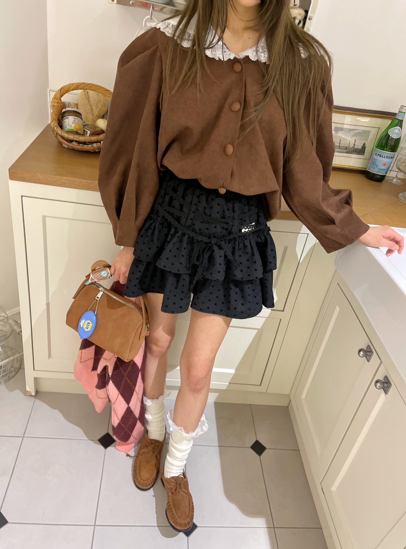 BOUTIQUE-L韓國代購㊣女裝新品熱賣休閑推薦人氣襯衫蕾絲衫BOUTIQUE-L襯衫/蕾絲衫