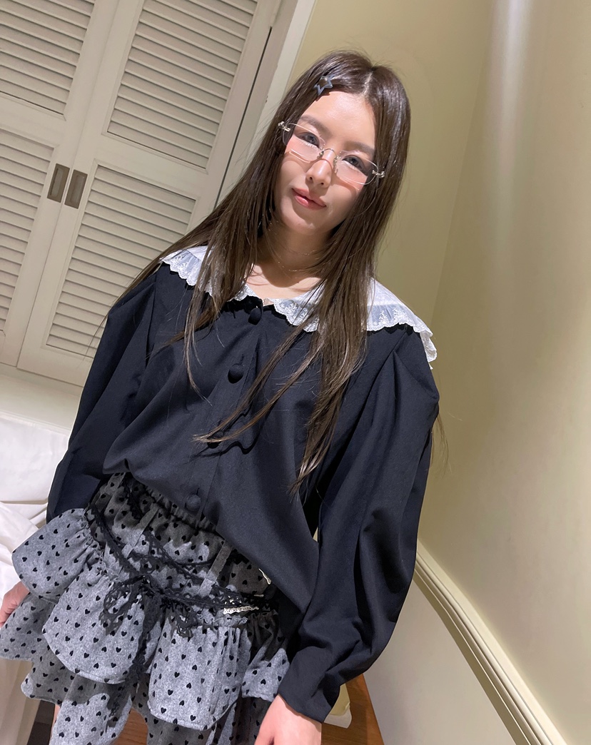 BOUTIQUE-L韓國代購㊣女裝新品熱賣休閑推薦人氣襯衫蕾絲衫BOUTIQUE-L襯衫/蕾絲衫