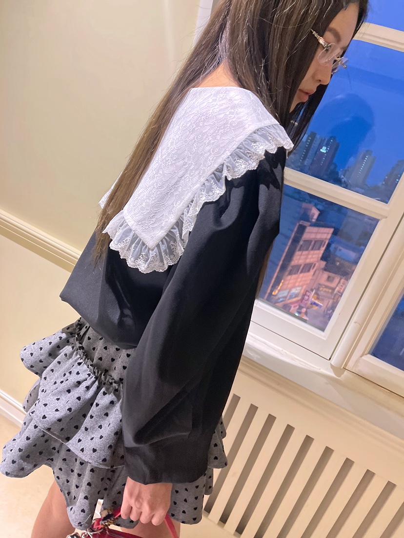 BOUTIQUE-L韓國代購㊣女裝新品熱賣休閑推薦人氣襯衫蕾絲衫BOUTIQUE-L襯衫/蕾絲衫