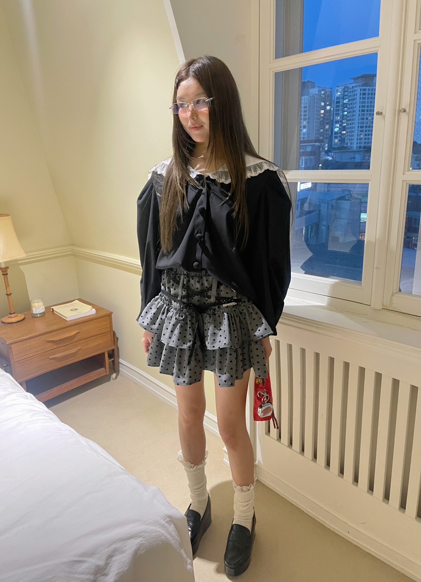 BOUTIQUE-L韓國代購㊣女裝新品熱賣休閑推薦人氣襯衫蕾絲衫BOUTIQUE-L襯衫/蕾絲衫