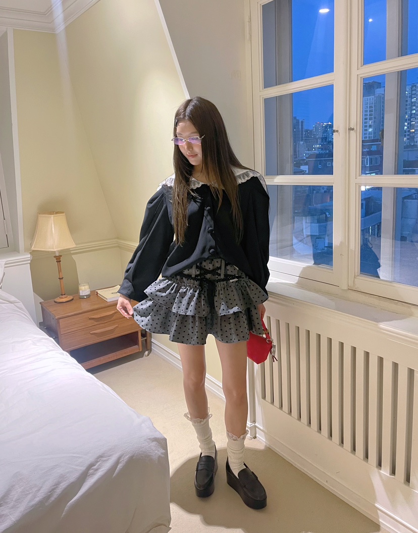 BOUTIQUE-L韓國代購㊣女裝新品熱賣休閑推薦人氣襯衫蕾絲衫BOUTIQUE-L襯衫/蕾絲衫