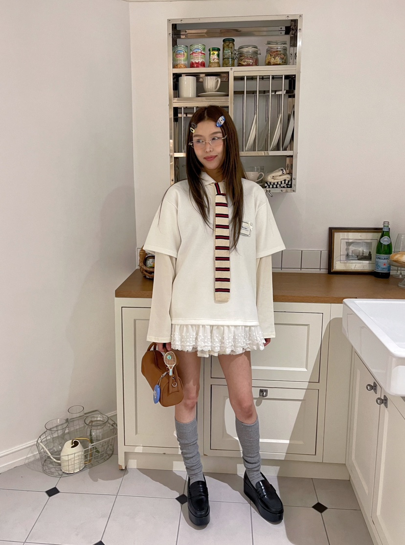 BOUTIQUE-L東大門㊣代購女裝新品推薦人氣休閑衛衣不含領帶BOUTIQUE-L衛衣