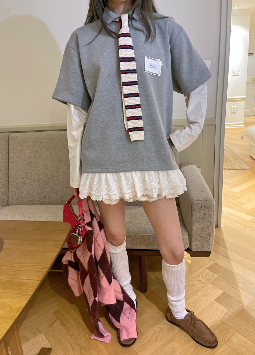 BOUTIQUE-L東大門㊣代購女裝新品推薦人氣休閑衛衣不含領帶BOUTIQUE-L衛衣