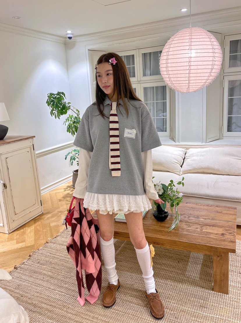 BOUTIQUE-L東大門㊣代購女裝新品推薦人氣休閑衛衣不含領帶BOUTIQUE-L衛衣