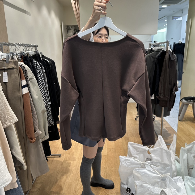 ZIPPER韓國代購㊣女裝新品職業人氣熱賣真品推薦長袖T恤V領ZIPPER長袖T恤