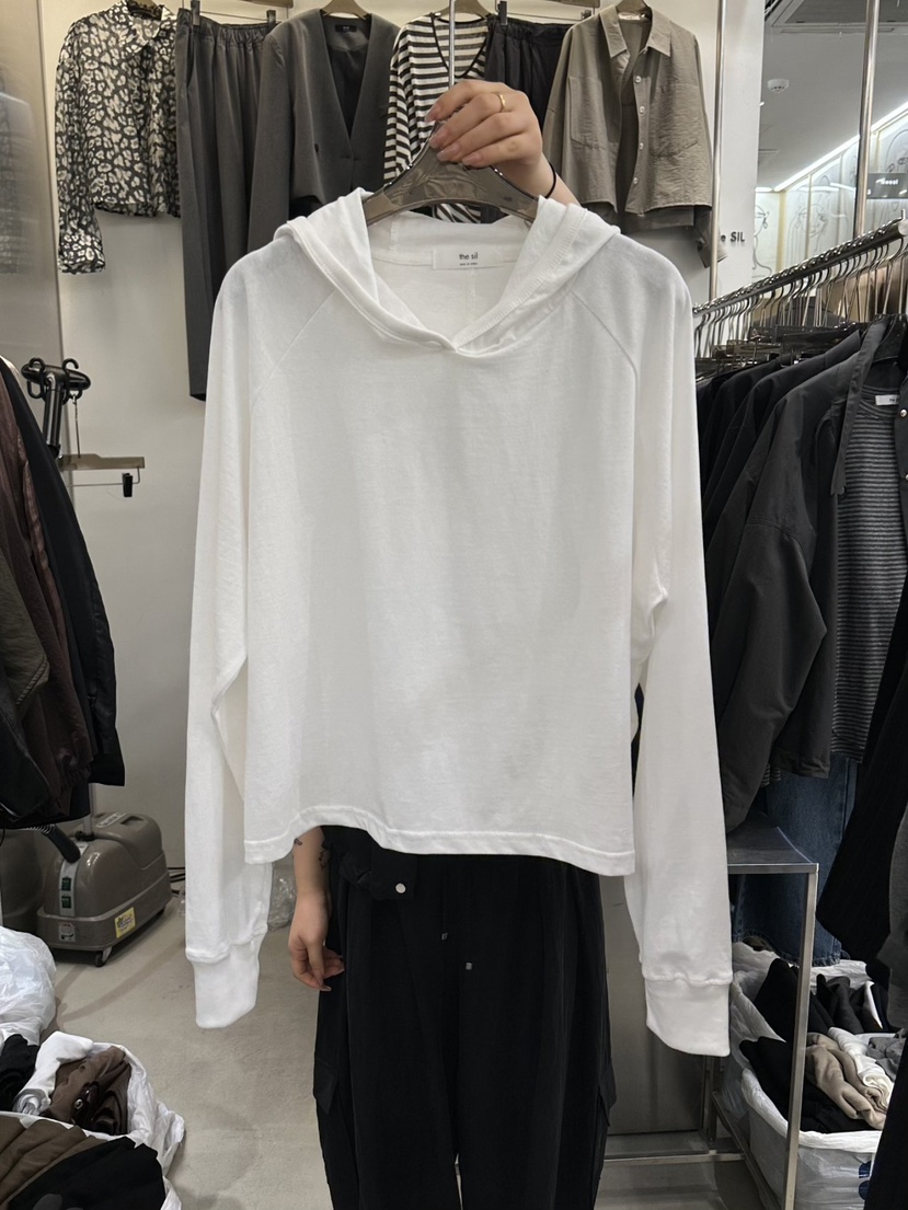 THE SIL韓國直郵㊣女裝新品時尚人氣25秋冬真品長袖T恤連帽THE SIL/1 2ILLY長袖T恤