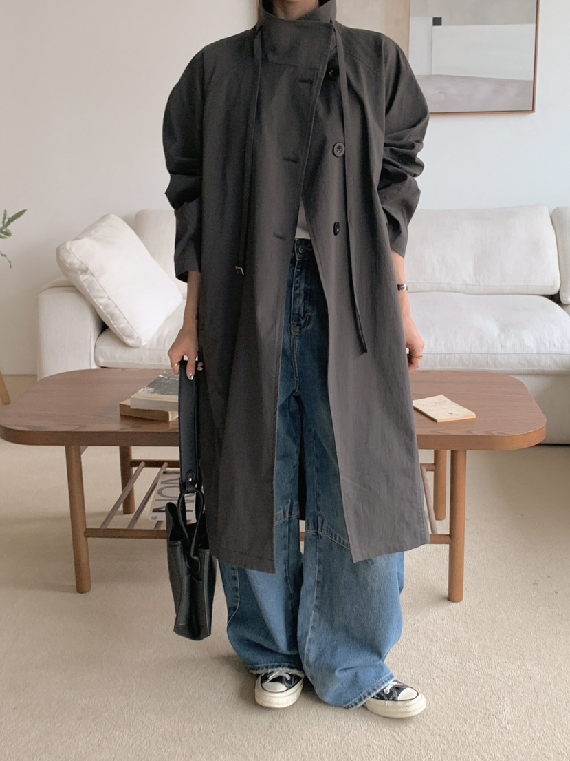 THE SIL東大門㊣直郵女士新品熱賣休閑人氣推薦真品長款風衣THE SIL/1 2ILLY長款風衣