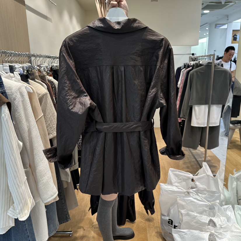 ZIPPER韓國直郵㊣女士新品人氣職業推薦真品休閑夾克含腰帶ZIPPER夾克