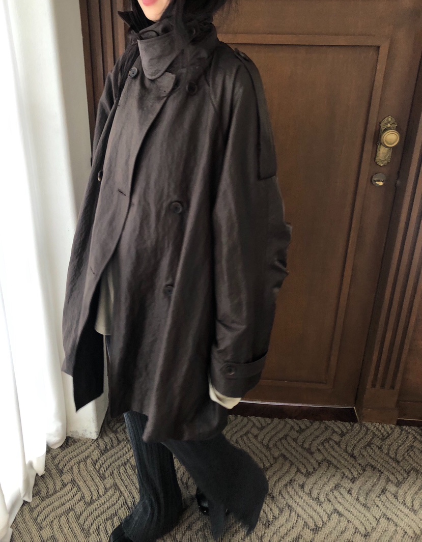 MELTED-P東大門㊣代購女士新款熱賣25秋冬時尚職業長款風衣MELTED-P長款風衣