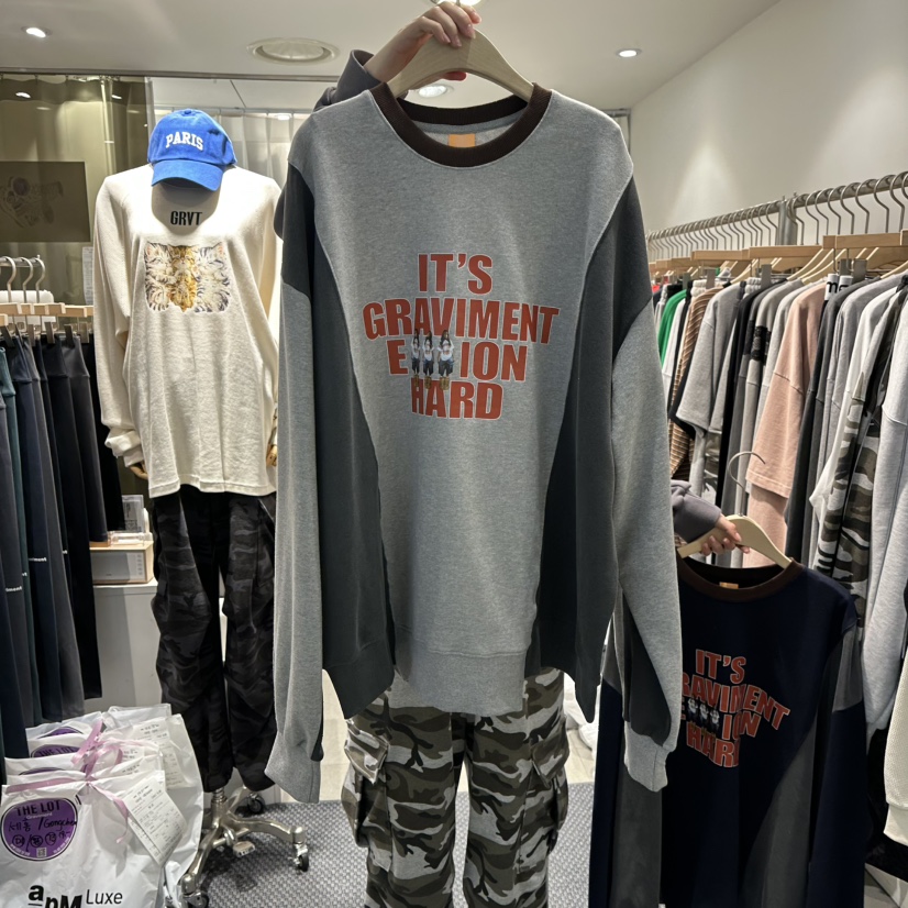 THE LOT韓國直郵㊣女裝新品休閑職業熱賣時尚人氣推薦衛衣THE LOT/	LOT衛衣圖色1