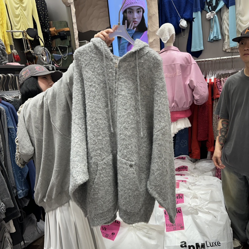 CLODE東大門㊣代購女士新品推薦時尚職業人氣夾克羊毛拉鏈連帽CLODE夾克圖色3