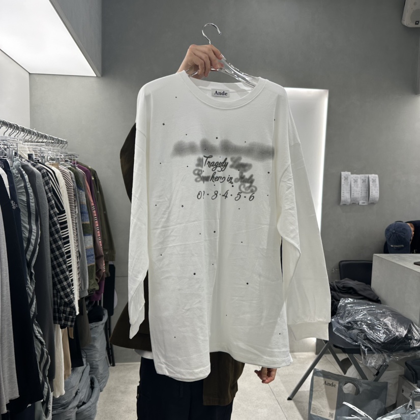 ANDE韓國直郵㊣女裝新品時尚職業休閑熱賣真品人氣25秋冬長袖T恤Ande長袖T恤圖色2
