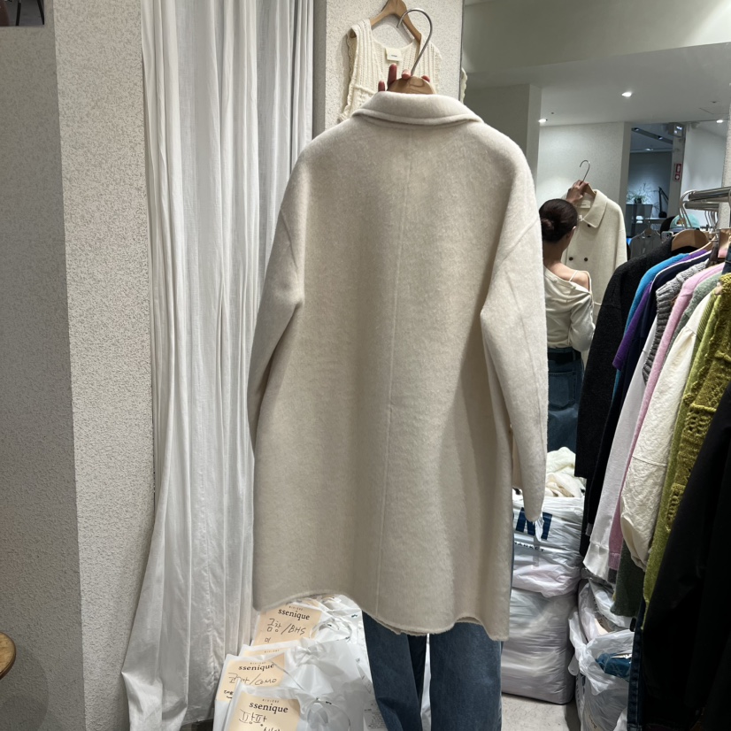 SSEMIENNE東大門㊣直郵女士新品時尚人氣真品中長款大衣手工SSENIQUE中長款大衣