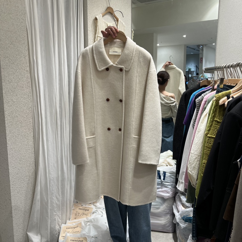 SSEMIENNE東大門㊣直郵女士新品時尚人氣真品中長款大衣手工SSENIQUE中長款大衣圖色1