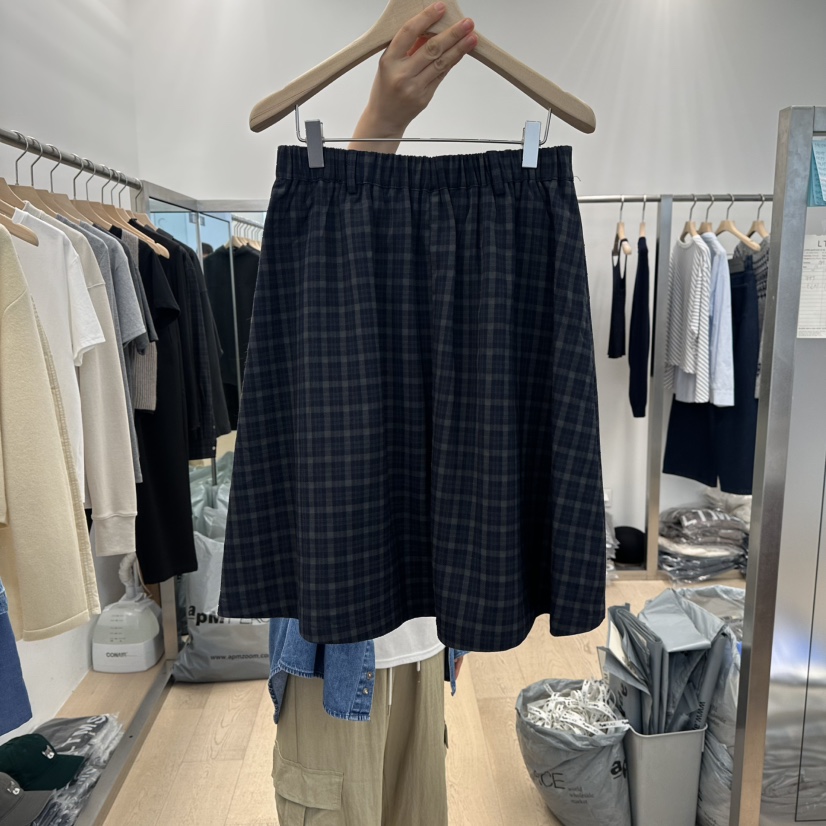 LTMS韓國直郵㊣女裝新款職業休閑25秋冬時尚半身裙中短裙格紋LTMS半身裙/中短裙