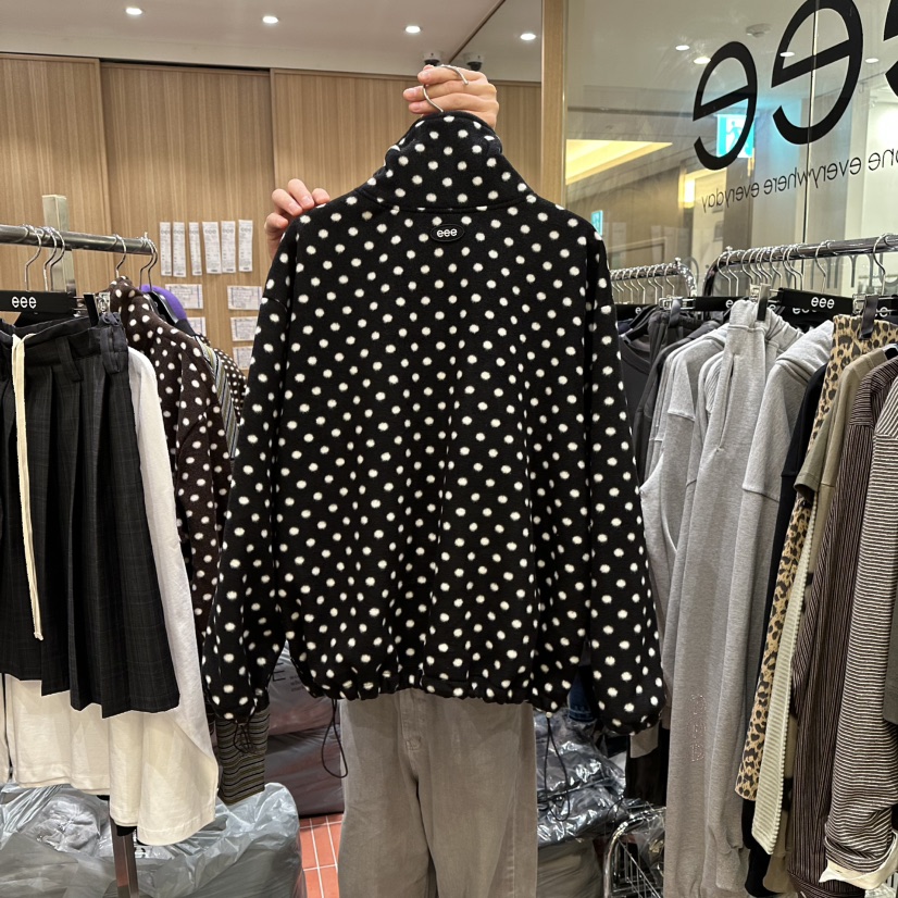 E/E/E韓國代購㊣女士新品25秋冬熱賣推薦人氣夾克羊毛拉鏈E/E/E夾克