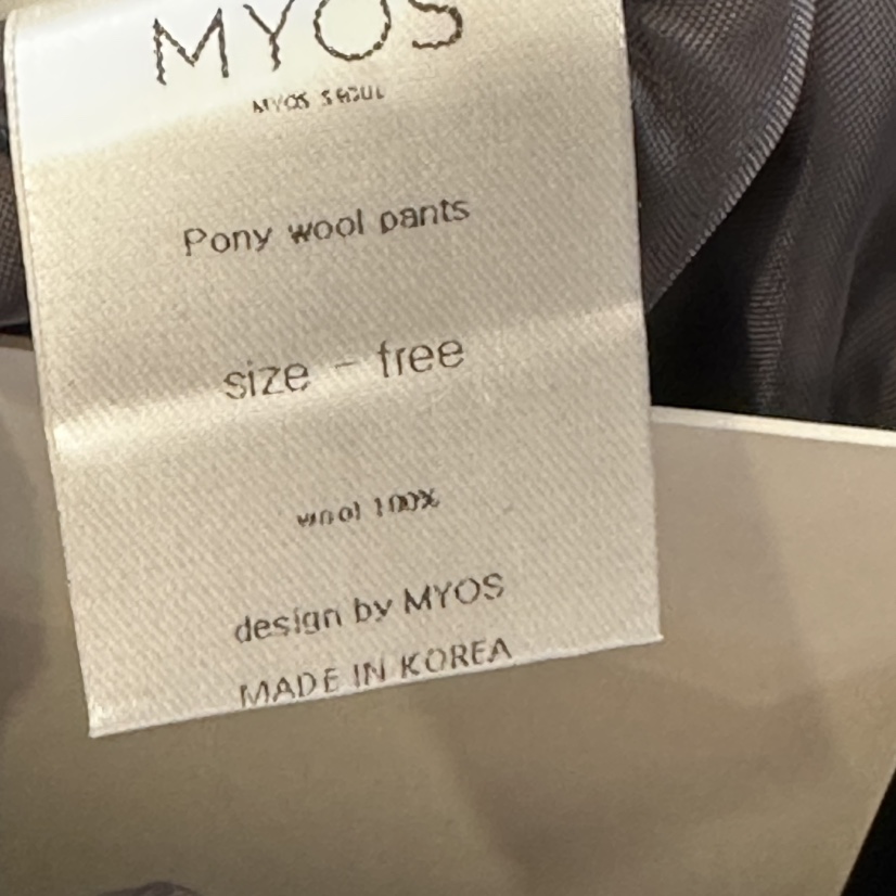MYOS韓國代購㊣女士新品時尚推薦真品熱賣職業休閑休閑褲羊毛MYOS休閑褲