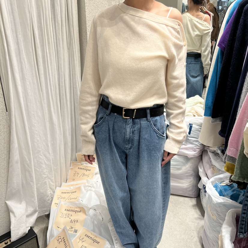 SSEMIENNE東大門㊣直郵女士新品推薦職業休閑針織衫羊絨紐扣SSENIQUE針織衫圖色1