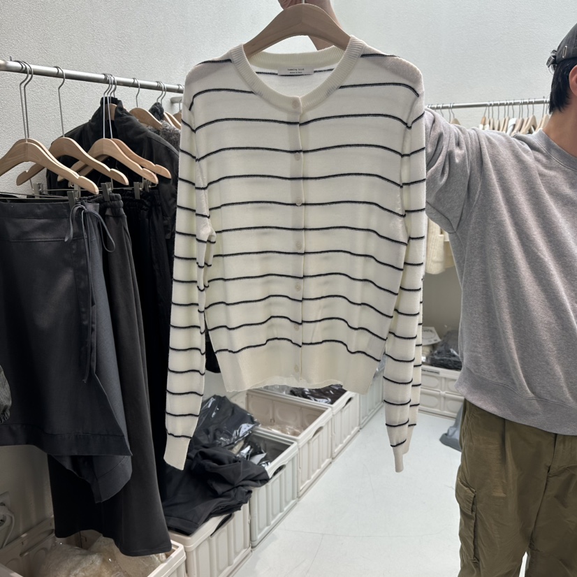 HUMMING BIRD韓國直郵㊣女士新品職業人氣針織衫單排扣開衫HUMMING BIRD針織衫圖色1