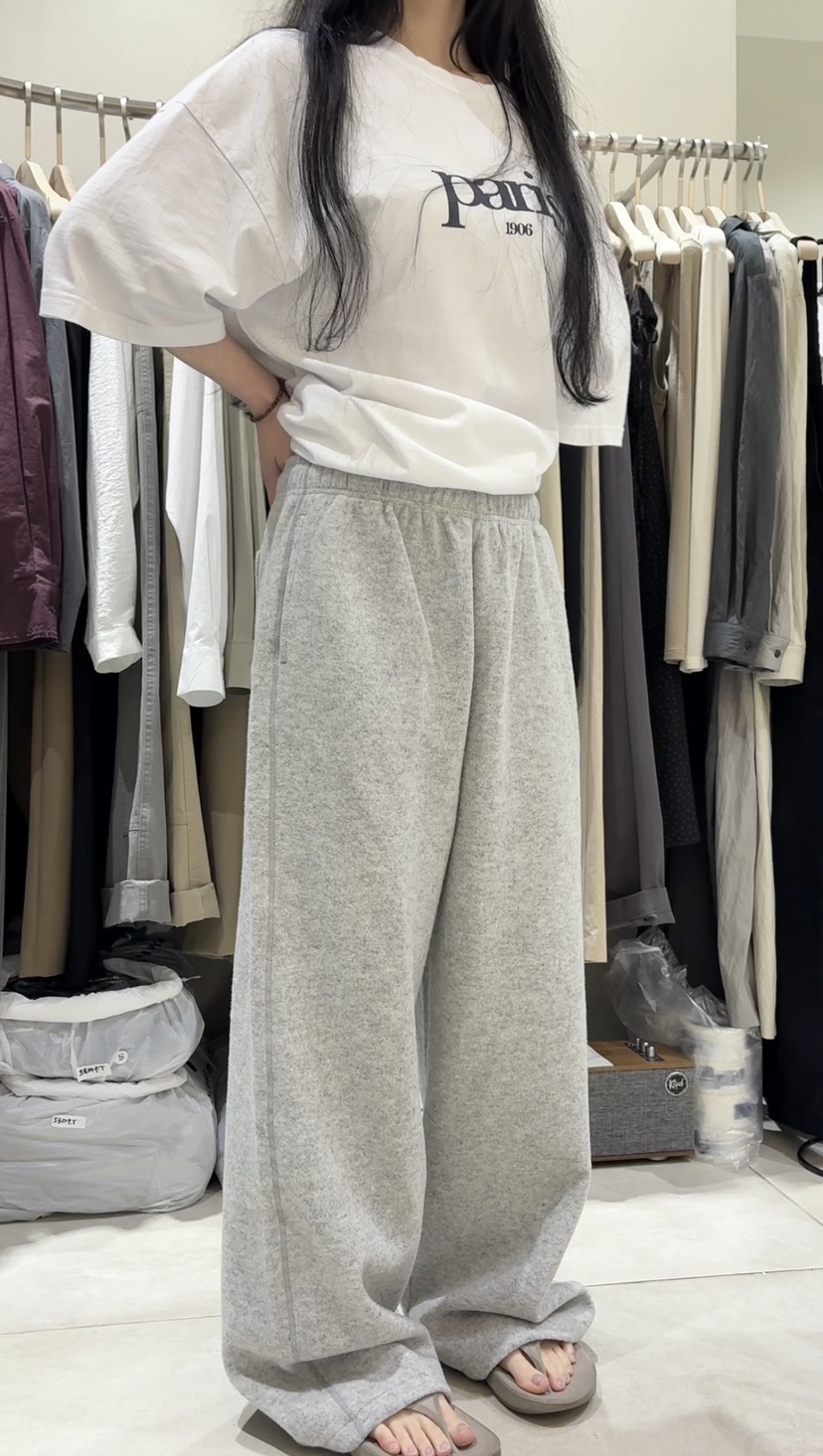 CURVY東大門㊣代購女士新款25秋冬真品推薦熱賣人氣休閑褲羊毛CURVY休閑褲圖色1