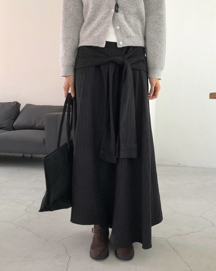 ROUGH韓國直郵㊣女裝新款真品職業25秋冬時尚推薦休閑熱賣長裙ROUGH長裙