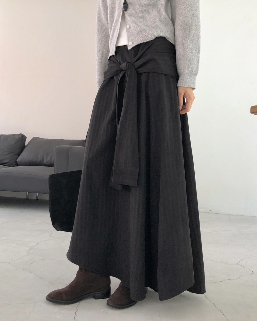 ROUGH韓國直郵㊣女裝新款真品職業25秋冬時尚推薦休閑熱賣長裙ROUGH長裙