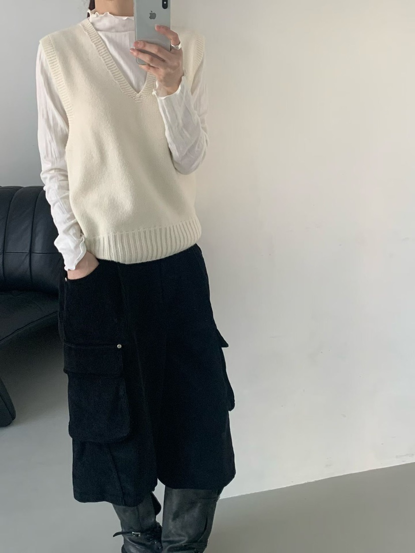 TAF東大門㊣實拍女裝新品休閑熱賣推薦職業真品25秋冬短褲燈心絨TAF短褲