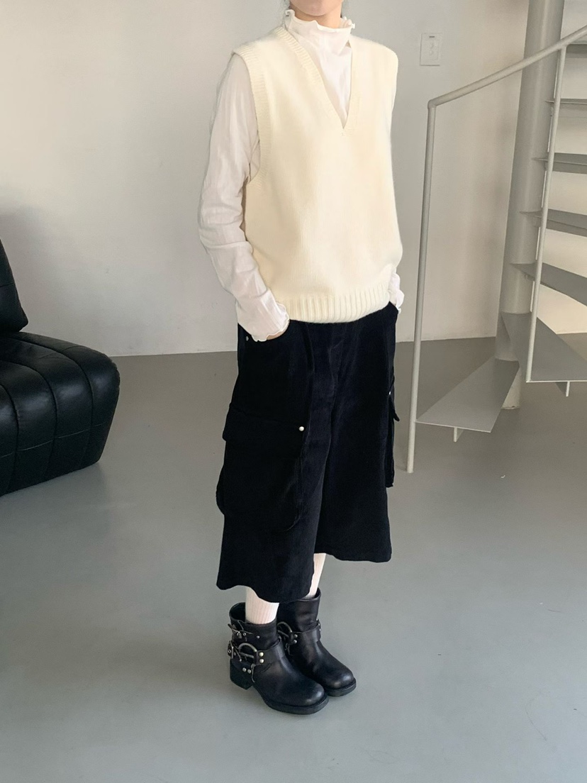 TAF東大門㊣實拍女裝新品休閑熱賣推薦職業真品25秋冬短褲燈心絨TAF短褲