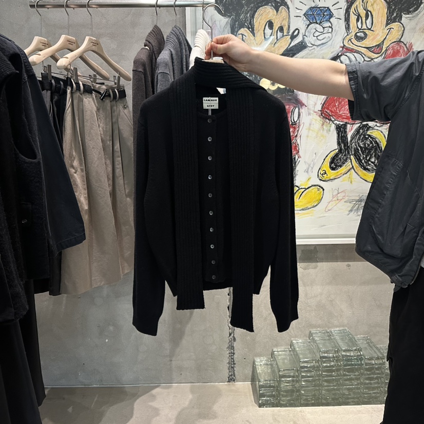 LAMAGIEPIE東大門㊣實拍女裝新品25秋冬真品人氣針織衫含腰帶LAMAGIE GREY針織衫圖色4