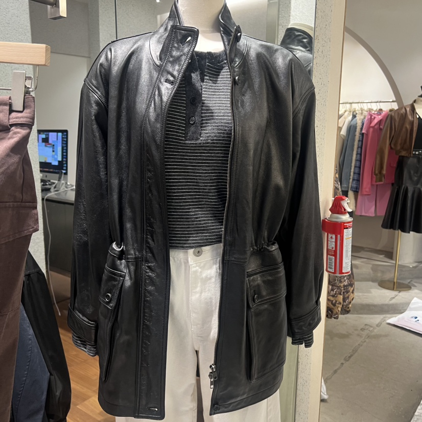 COMELY東大門㊣實拍女裝新品推薦休閑時尚真品熱賣夾克羊皮COMELY夾克圖色1