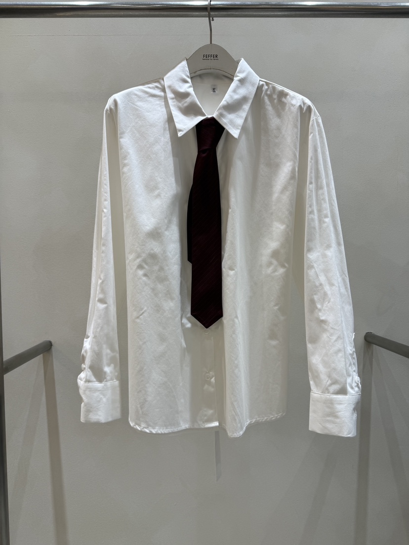 FEFFER東大門㊣直郵女裝新品真品職業25秋冬襯衫蕾絲衫含領帶FEFFER襯衫/蕾絲衫圖色2