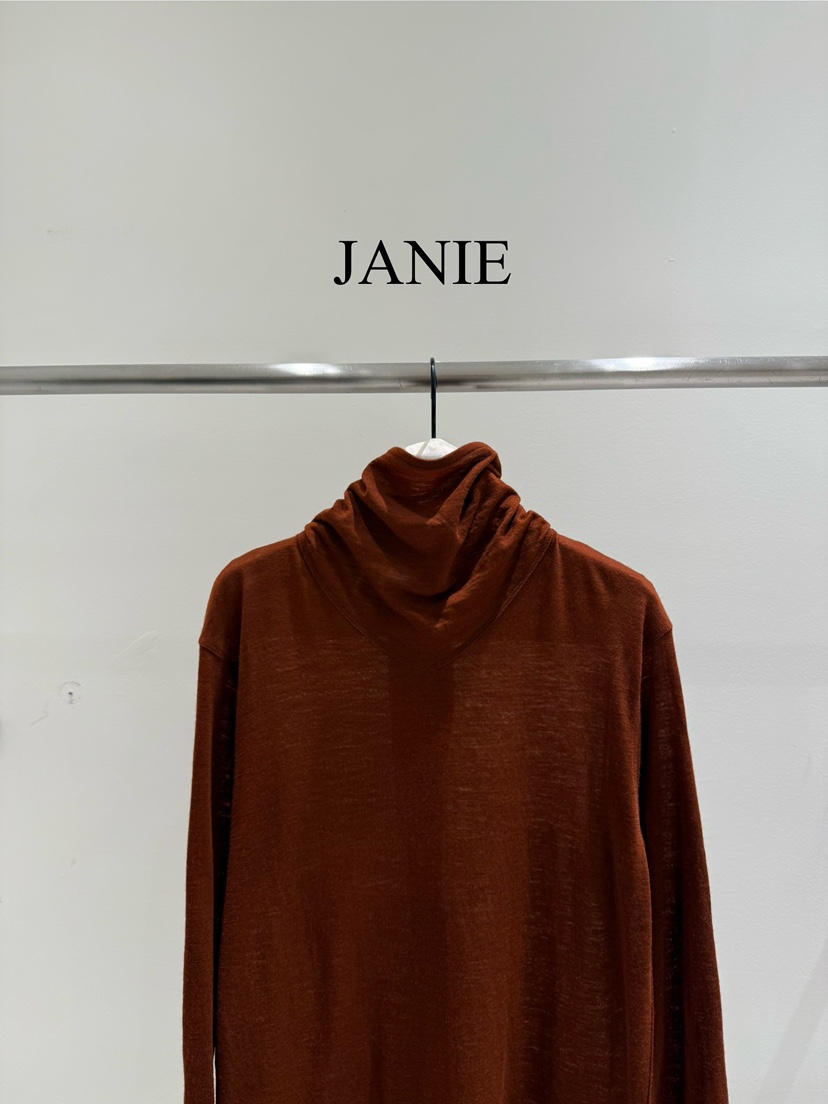 JANIE/NIA韓國直郵㊣女裝新款推薦職業真品25秋冬長袖T恤羊毛JANIE/NIA長袖T恤