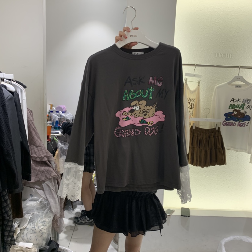 TYCHE韓國直郵㊣女裝新款人氣真品熱賣25秋冬時尚休閑長袖T恤TYCHE長袖T恤圖色1