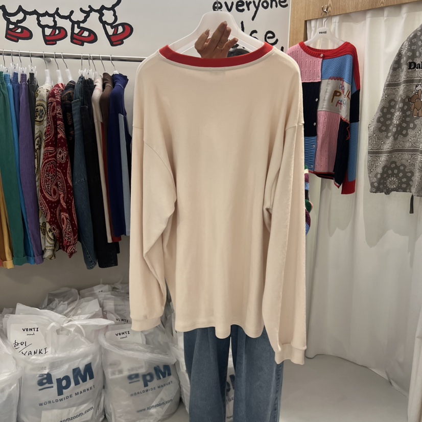 VENTI韓國代購㊣女裝新品時尚真品休閑職業25秋冬熱賣長袖T恤VENTI長袖T恤