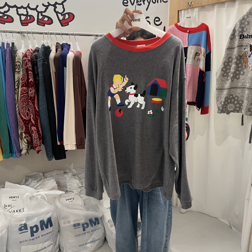 VENTI韓國代購㊣女裝新品時尚真品休閑職業25秋冬熱賣長袖T恤VENTI長袖T恤圖色3